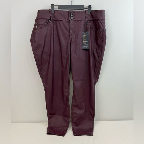 Torrid Plus Size Premium Faux Leather Jegging in Oxblood - Picture 4 of 9